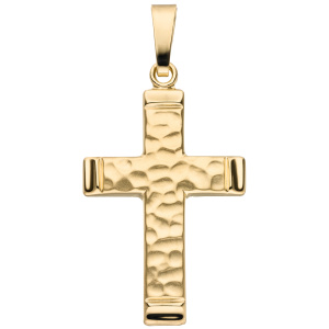 Anhänger Kreuz 375 Gold Gelbgold Kreuzanhänger