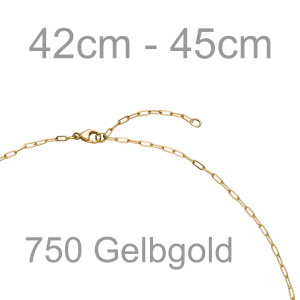 Preview: Halskette 750 Gold Gelbgold 45 cm Kette Goldkette Karabiner