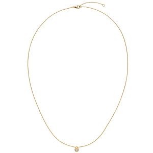 Preview: Collier Halskette 750 Gold Gelbgold 1 Diamant Brillant 45 cm