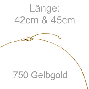 Preview: Collier Halskette 750 Gold Gelbgold 1 Diamant Brillant 45 cm