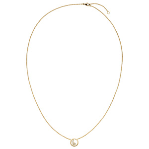 Preview: Collier Halskette 750 Gold Gelbgold 6 Diamanten Brillanten 45 cm Kette