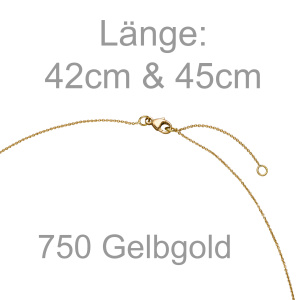 Collier Halskette 750 Gold Gelbgold 6 Diamanten Brillanten 45 cm