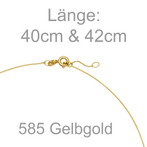 Collier Halskette Dreieck 585 Gold Gelbgold 4 Diamanten Brillanten 42 cm Kette