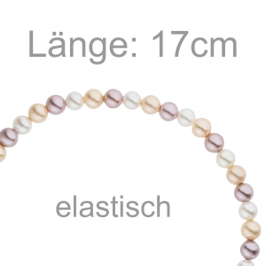Armband Muschelkern Perlen multicolor 4 mm 17 cm Perlenarmband