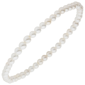 Armband Muschelkern Perlen weiß 4 mm 17 cm Perlenarmband