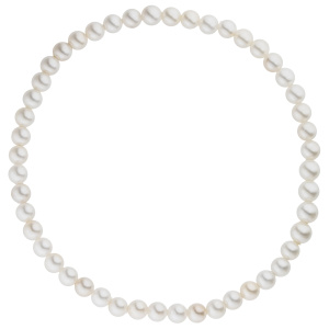 Armband Muschelkern Perlen weiß 4 mm 17 cm Perlenarmband