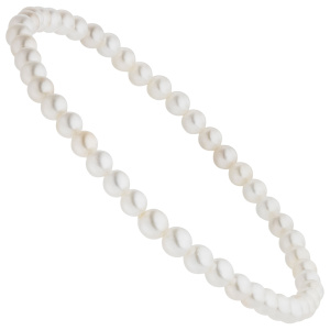 Armband Muschelkern Perlen weiß 4 mm 17 cm Perlenarmband