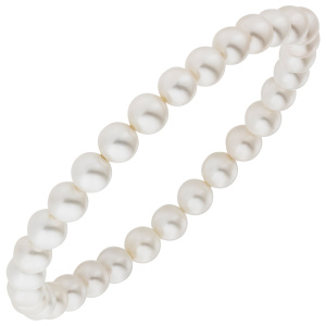 Armband Muschelkern Perlen weiß 6 mm 17 cm Perlenarmband