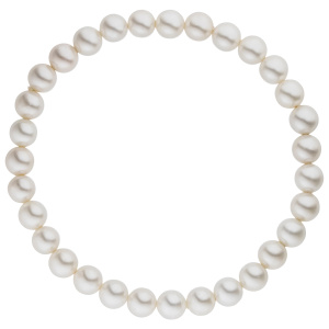 Preview: Armband Muschelkern Perlen weiß 6 mm 17 cm Perlenarmband