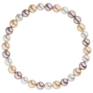 Preview: Armband Muschelkern Perlen multicolor 6 mm 17 cm Perlenarmband