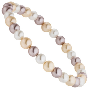 Preview: Armband Muschelkern Perlen multicolor 6 mm 17 cm Perlenarmband