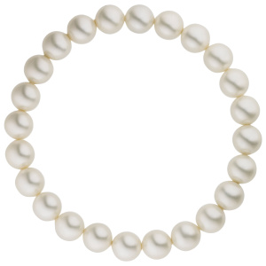 Preview: Armband Muschelkern Perlen weiß 8 mm 17 cm Perlenarmband