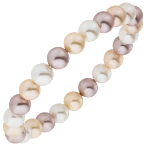 Armband Muschelkern Perlen multicolor 8 mm 17 cm Perlenarmband