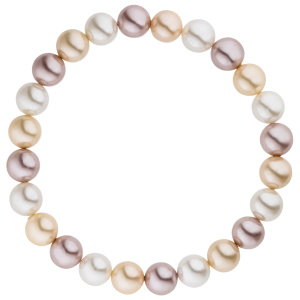 Preview: Armband Muschelkern Perlen multicolor 8 mm 17 cm Perlenarmband