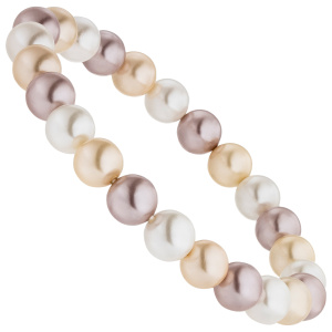 Preview: Armband Muschelkern Perlen multicolor 8 mm 17 cm Perlenarmband