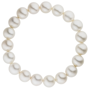 Preview: Armband Muschelkern Perlen weiß 10 mm 17 cm Perlenarmband