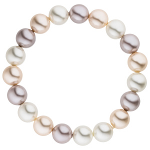 Preview: Armband Muschelkern Perlen multicolor 10 mm 17 cm Perlenarmband
