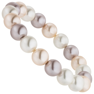 Armband Muschelkern Perlen multicolor 10 mm 17 cm Perlenarmband