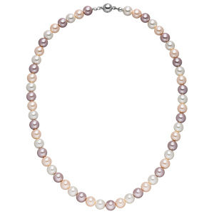 Halskette Kette Muschelkern Perlen multicolor 8 mm 45 cm