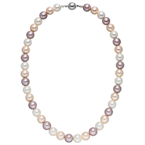 Halskette Kette Muschelkern Perlen multicolor 10 mm 45 cm