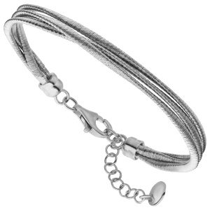 Armband 3-reihig 925 Sterling Silber matt 20 cm Silberarmband