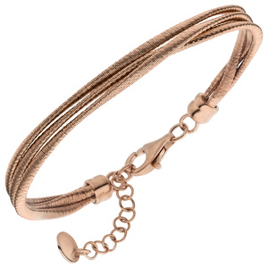 Armband 3-reihig 925 Sterling Silber rotgold vergoldet matt 20 cm