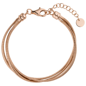 Preview: Armband 3-reihig 925 Sterling Silber rotgold vergoldet matt 20 cm