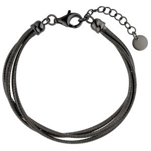 Preview: Armband 3-reihig 925 Sterling Silber matt-schwarz 20 cm