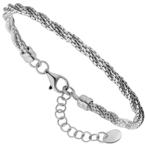 Preview: Armband verschlungen 925 Sterling Silber 20 cm Silberarmband