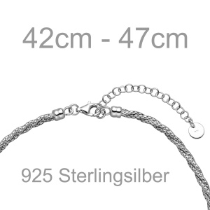 Preview: Collier Halskette 925 Sterling Silber 47 cm Kette Silberkette