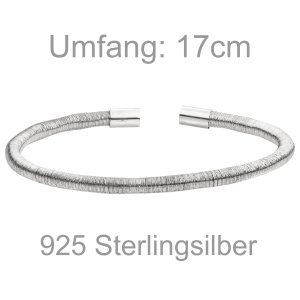Preview: Armspange / offener Armreif 925 Sterling Silber 17 cm Armband Silberarmband