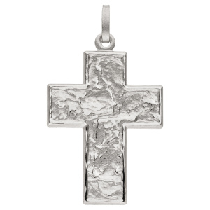Anhänger Kreuz 925 Sterling Silber mattiert Kreuzanhänger