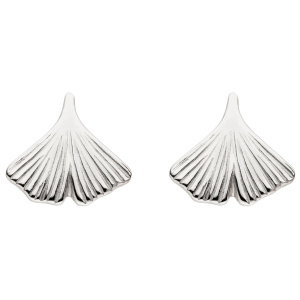 Ohrstecker Ginkgo 925 Sterling Silber mattiert Ohrringe Silberohrringe