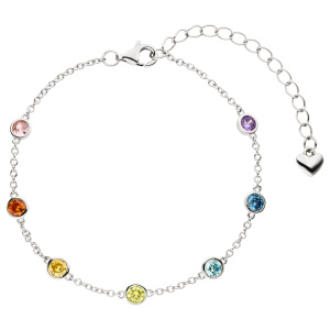 Preview: Armband 925 Sterling Silber 7 Zirkonia 19,5 cm