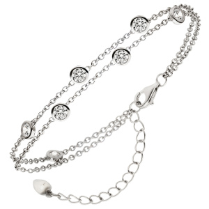Armband 925 Sterling Silber 7 Zirkonia 19,5 cm