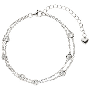 Armband 925 Sterling Silber 7 Zirkonia 19,5 cm
