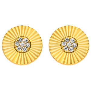 Preview: Ohrstecker 925 Silber gold vergoldet 14 Zirkonia Ohrringe Silberohrringe