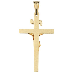 Preview: Anhänger Kreuz 333 Gold Gelbgold Goldkreuz mit Korpus INRI