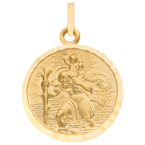 Anhänger Christophorus 333 Gold Gelbgold mattiert