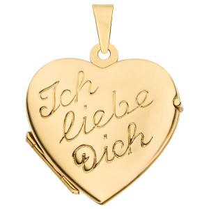 Medaillon Herz 333 Gold Gelbgold Herzanhänger