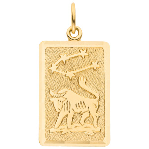 Anhänger Sternzeichen Stier eckig 333 Gold Gelbgold matt