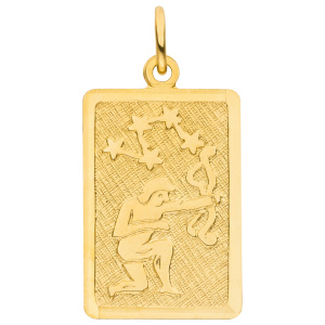 Anhänger Sternzeichen Schütze eckig 333 Gold Gelbgold matt