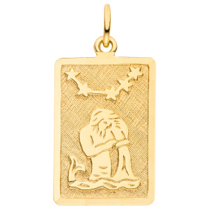 Anhänger Sternzeichen Wassermann eckig 333 Gold Gelbgold matt