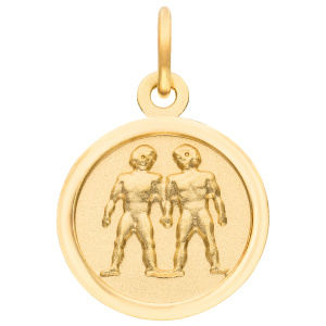 Anhänger Sternzeichen Zwilling rund 333 Gold Gelbgold matt
