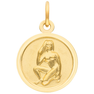 Anhänger Sternzeichen Jungfrau rund 333 Gold Gelbgold matt