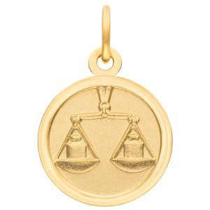 Anhänger Sternzeichen Waage rund 333 Gold Gelbgold matt