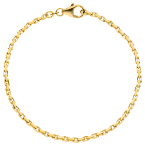 Preview: Ankerarmband 333 Gold Gelbgold diamantiert 18,5 cm