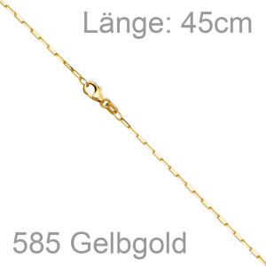 Preview: Weit-Ankerkette 585 Gold Gelbgold massiv diamantiert 45 cm Kette Halskette
