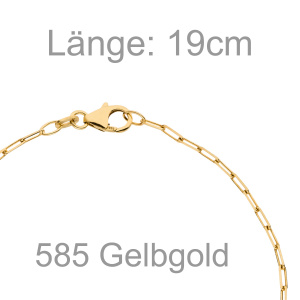 Ankerarmband weit 585 Gold Gelbgold diamantiert 19 cm
