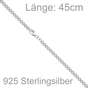 Halskette Kette 925 Sterling Silber 45 cm Silberkette Karabiner